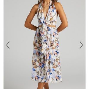 Showpo Harlee Halter Neck Cut Out Midi Dress